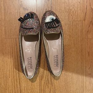 Chiara Ferragni Multicolor Glitter Flats